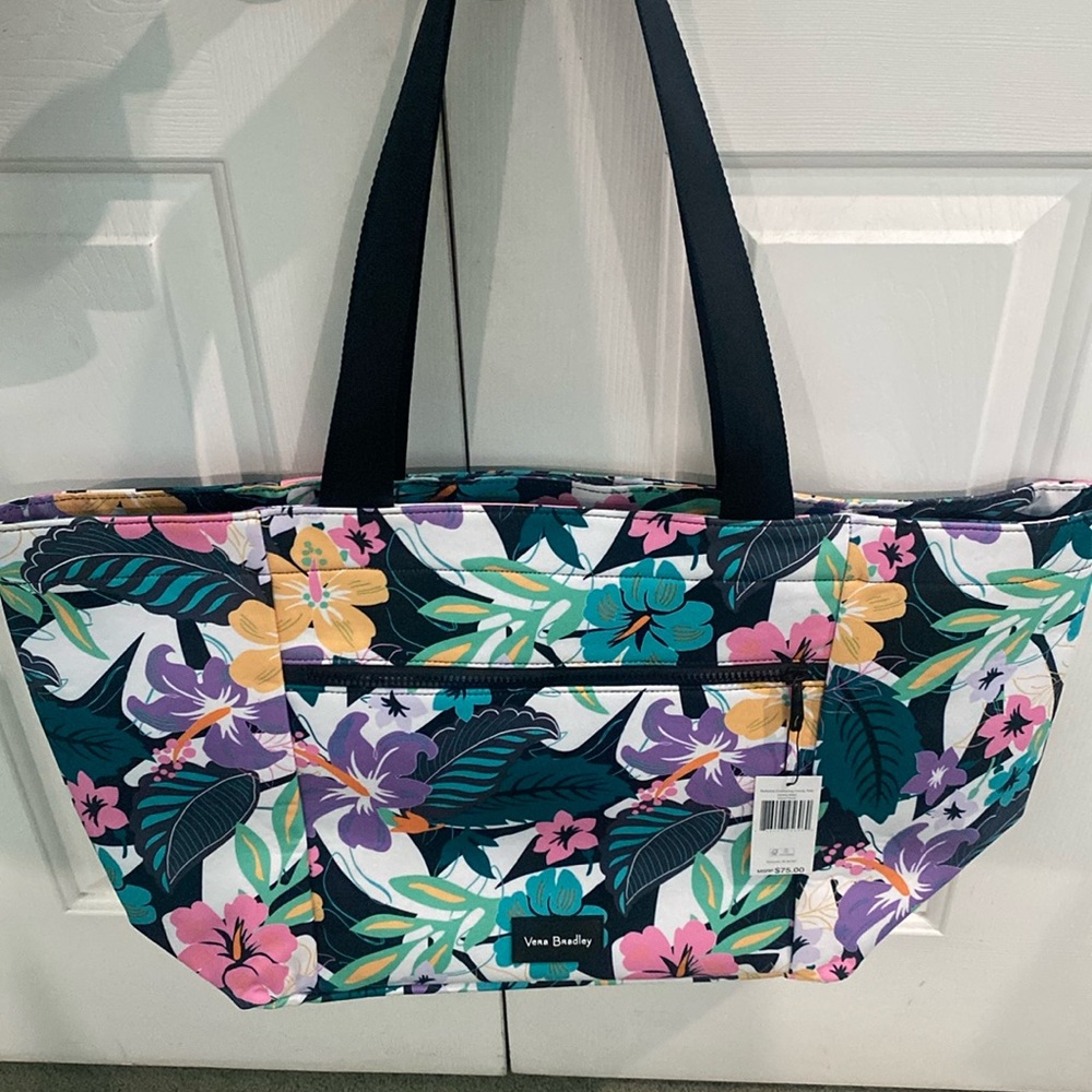 Vera Bradley Drawstring Family Tote Bag “Island Floral”